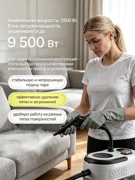 Пароочиститель mzm-20260617172552289 2500 Вт, насадки - 14 шт