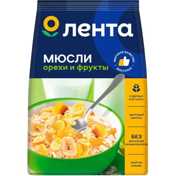 Мюсли Лента фруктово-ореховые 400 г