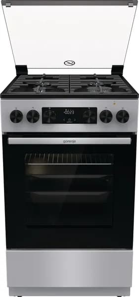Комбинированная плита Gorenje GK5C41SF, 50 см, A, Сенсорный программатор IconLED, плавное закрывание, автоподжиг, серая