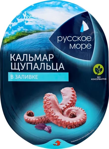 Кальмар Командорский РУССКОЕ МОРЕ щупальца в заливке, 180г 3 шт.