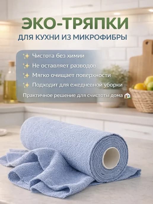 тряпки для кухни в рулоне многоразовые из микрофибры