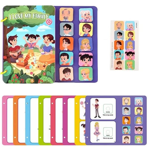Образовательная наклейка Монтессори Busy Card Book Многоразовая комбинирующая головоломка для когнитивного обучения детей в домашнем классе