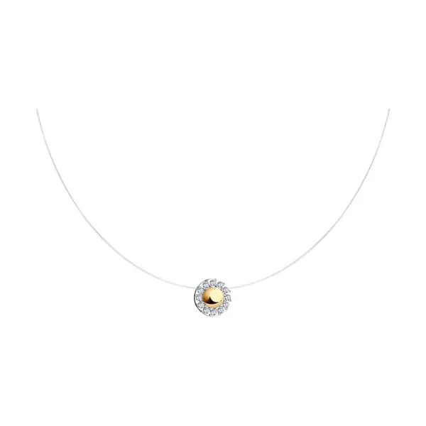 Колье на леске DIAMANT-ONLINE с фианитом 585 пробы