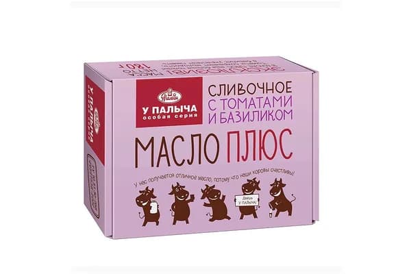 Масло сливочное соленое с томатами и базиликом, с массовой долей молочного жира 69,1%, 180 г