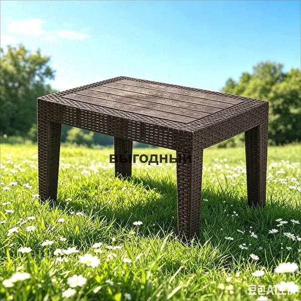 Садовый стол,Пластик, Искусственный ротанг (пластик) 50х70х38 см
