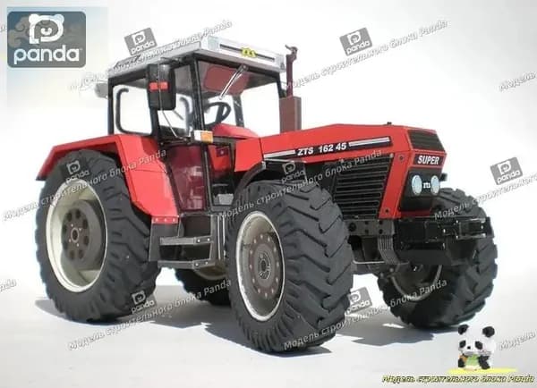 Чешский трактор Zetor 162 45, 1:32, сельскохозяйственная техника, модель из бумаги ручной работы