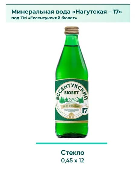 Минеральная вода Нагутская 17, 0,45 л. 12 шт.