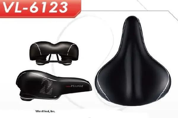 Широкое мягкое седло для велосипеда Velo End Zone VL-6123, эластомер, черное