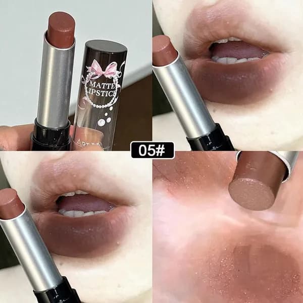 Увлажняющая бархатистая матовая губная помада Bow Hazelnut Mousse Long Waterproof