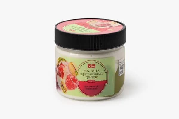 Мороженое молочное "Малина с фисташковым пралине", 250 г