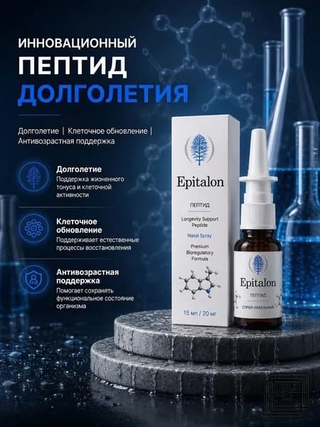 Готовый раствор Epitalon 20мг, назальный спрей 15мл для сна и омоложения