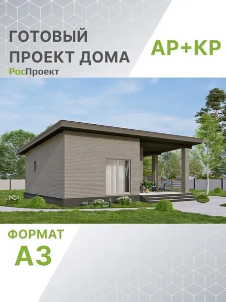 Проект RPg3757 - Баня с террасой и облицовкой кирпичом (30 м2, 8м x10м)