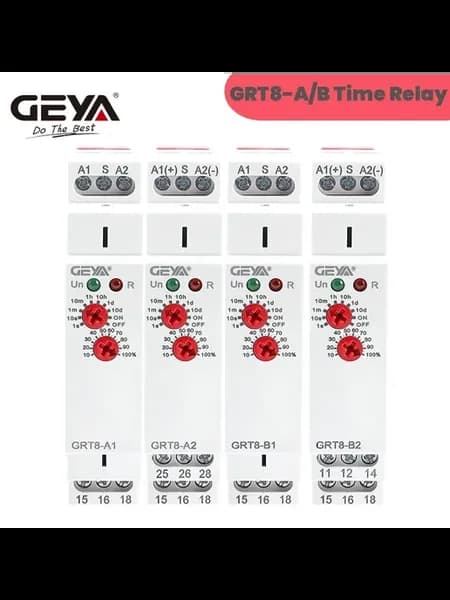 Реле задержки GEYA GRT8-B2-ACDC12-240V, 16A