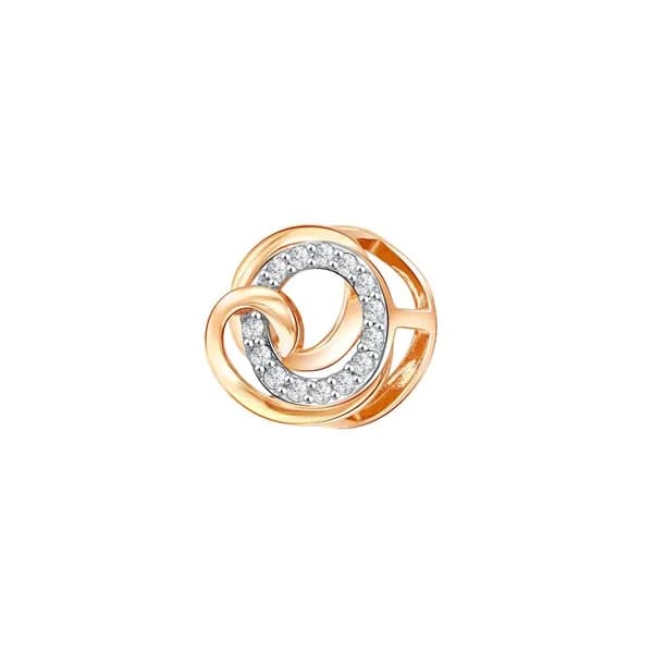 Подвеска на шею с фианитами из красного золота 585 пробы 585GOLD