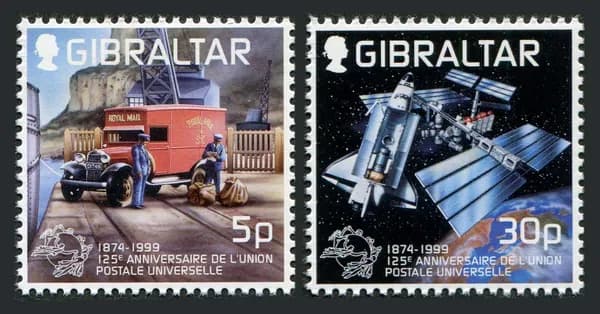 Гибралтар-1999. Почтовый транспорт. Серия из 2 марок. Негашеная