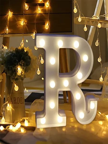 Большая светящаяся алфавитная декоративная вывеска "Любовь" LED A-Z, R