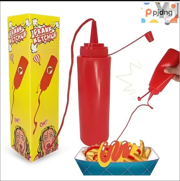 Бутафорская бутылка для розыгрышей кетчупа, веселая и эксклюзивная, комплект с размерами 19.50 на 5.00 см