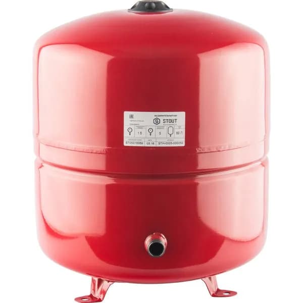 Расширительный бак STOUT на отопление 50 л, 3/4", с диафрагмой, красный STH-0005-000050
