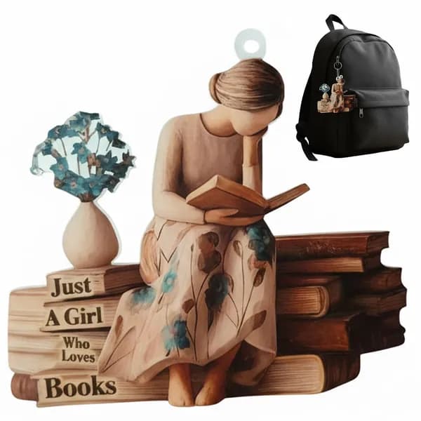 Акриловая фигурка Девушка-книголюб для полок и праздников