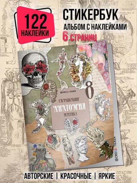Наклейки для скрапбукинга Эстетика Анатомия