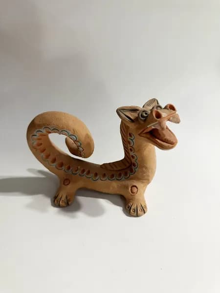 Игрушка Таджикская "Дракон", глина, лепка, роспись, Таджикская ССР, 1980-е