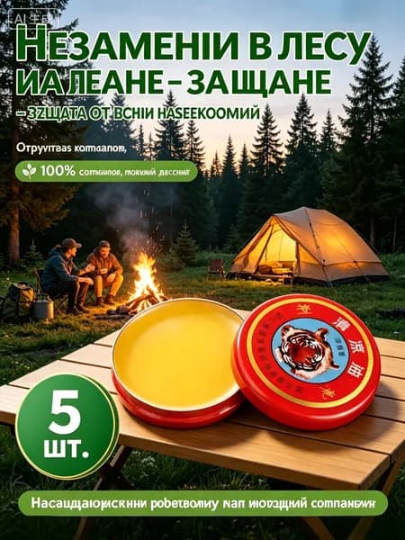 Твердая мазь Tiger Balm 5 штук, облегчает укусов комаров, симптомы простуды, гриппа и головную боль