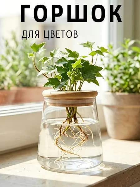 Вазон 300 л, 10 см, 1 шт, цвет прозрачный
