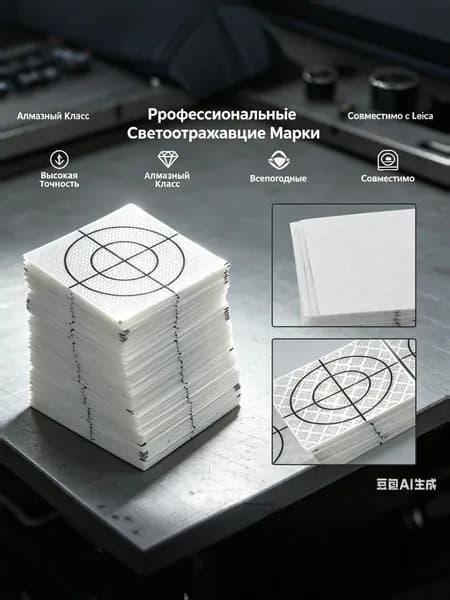 Светоотражающие марки Алмазного класса для тахеометра (белые), самоклеящиеся геодезические наклейки для строительства и туннелей, совместимы с Leica