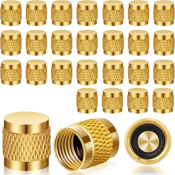 Латунные крышки для клапанов 1/4" с неопреновым o-ring, для hvac/ac, набор 25 шт.