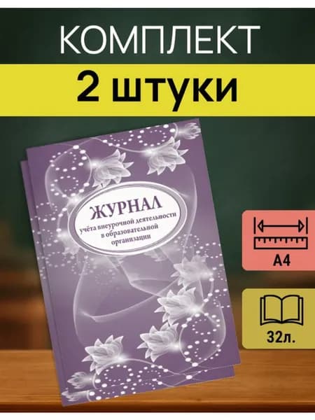 Журнал учета внеурочной деятельности в школе А4 2 шт