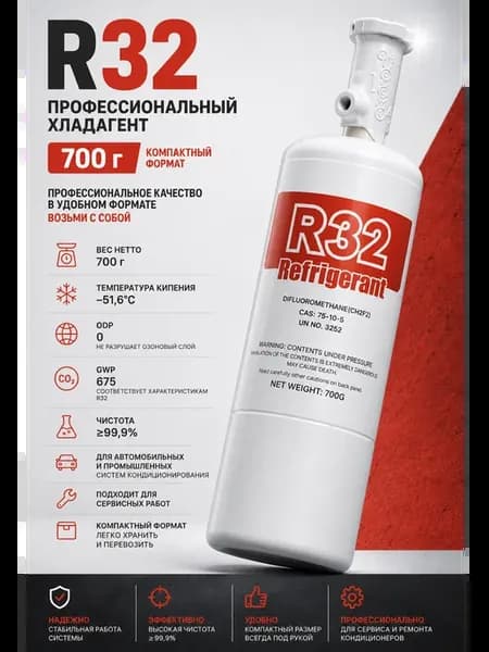 Фреон R-32 хладагент кондиционера с вентилем