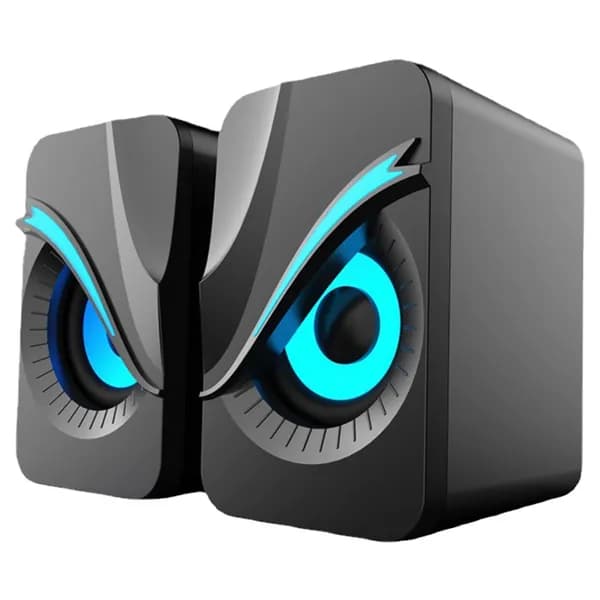 RGB-колонки проводные 2.0 с подсветкой и регулятором громкости