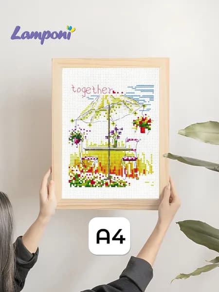 Картина для вышивания 20х29 см. Летнее кафе