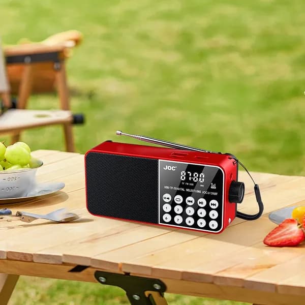 milochic Магнитола FM-радио Светодиодный цифровой дисплей USB-накопитель Стерео MP3-плеер, 5 Вт, серый