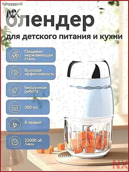 Портативный блендер 6FE4FC93BDC84DDE80528A1B46BC4390-96e75dc083f5-53321ee31e47, голубой