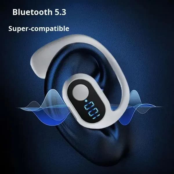 Наушники беспроводные с микрофоном, Bluetooth, USB Type-C, синий, белый