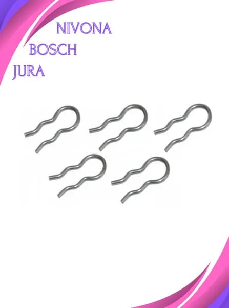 Скобы для крепления трубки пара кофемашин Jura, Bocsh, Nivona, набор 5 шт