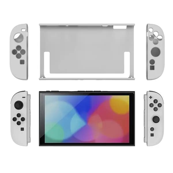 Чехол для Nintendo Switch 2 из ТПУ и поликарбоната белого цвета с X-образным тиснением