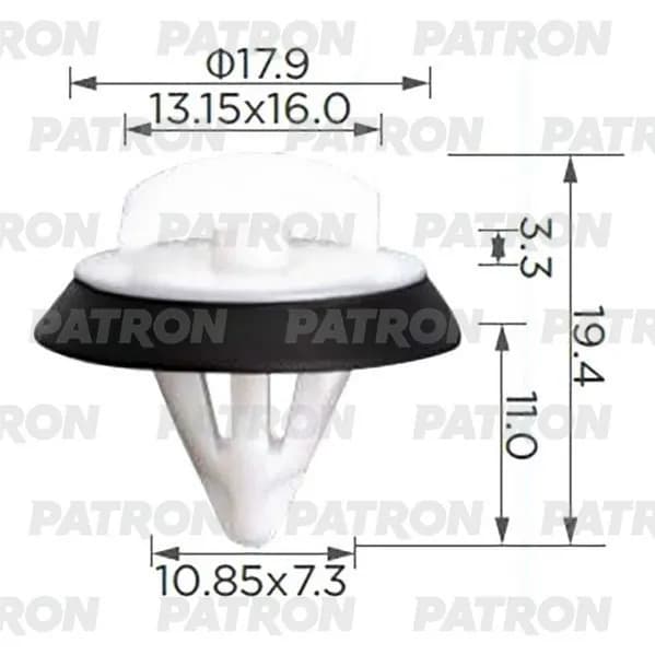 Клипса пластмассовая клипсы крепления молдинга крыла volkswagen t-roc PATRON P37-3918, oem WHT008801