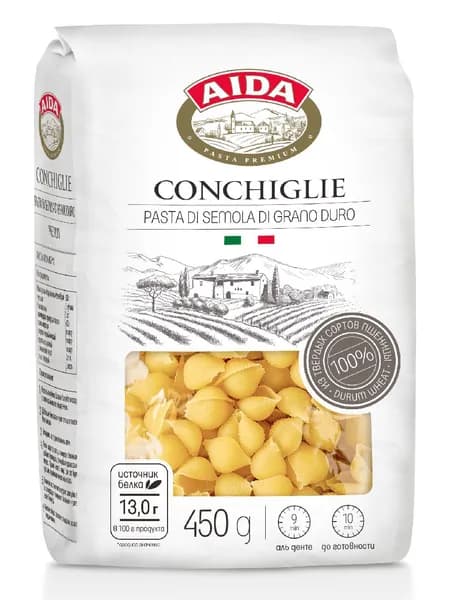 Макароны AIDA Conchiglie Ракушки 450 г