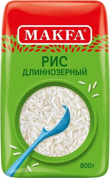 Рис Makfa длиннозерный шлифованный 800г