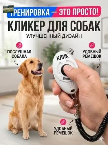 Кликер для дрессировки собак, с браслетом, с кнопкой