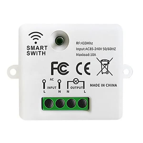 Беспроводной выключатель "RF 433MHz", панель управления, мини реле 10A для спальни / приёмник / передатчик.