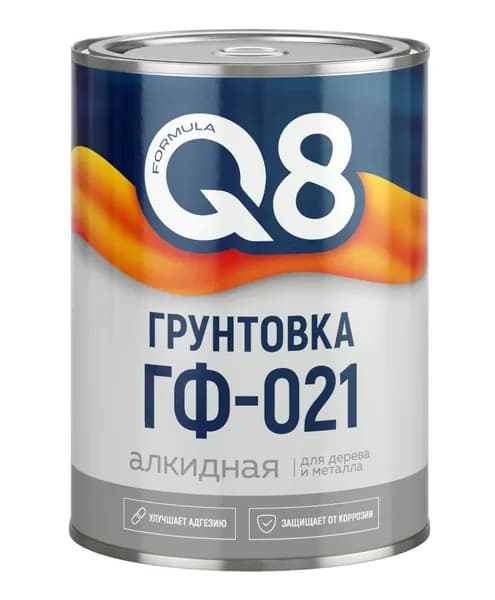 Грунтовка ГФ-021 для дерева и металла Formula Q8 алкидная - черная / 0,9кг
