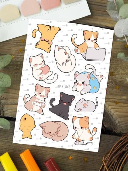 Стикеры коты. Стикерпак N12