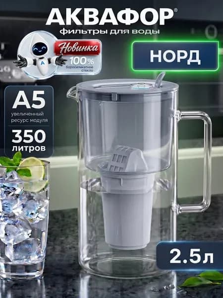 Стеклянный фильтр-кувшин Норд с А5