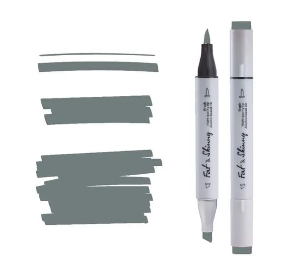 Профессиональный спиртовой двусторонний маркер Fat&Skinny Brush GG07