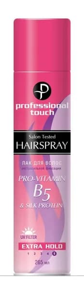 Professional Touch Лак для волос Pro Vitamin В5 Silk Protein, Экстрасильная фиксация, 265 мл