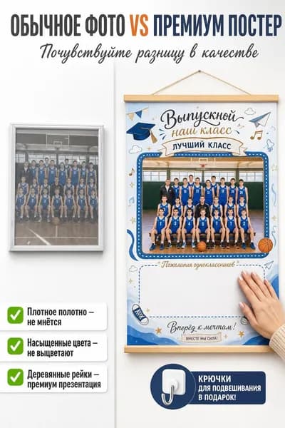 DIY выпускной плакат-подвес с деревянной планкой, персональный постер по фото класса, доска для подписей выпускников, декор для школы и спортивной команды