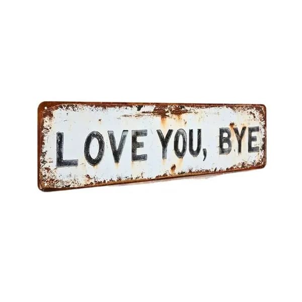 Металлическая настенная табличка Love You Bye для теплого семейного декора